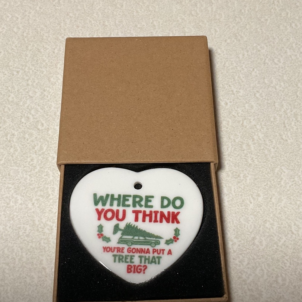 Heart-Shaped Holiday Ornament - White with Red and Green Accents